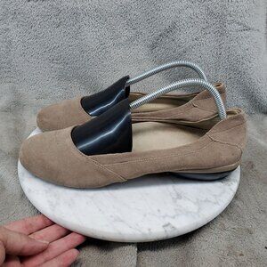 Kuru Shoes Womens Size 9.5 Tan Suede Vienna Anatomical Toe Flats *Read*